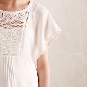 White Anthropologie blouse